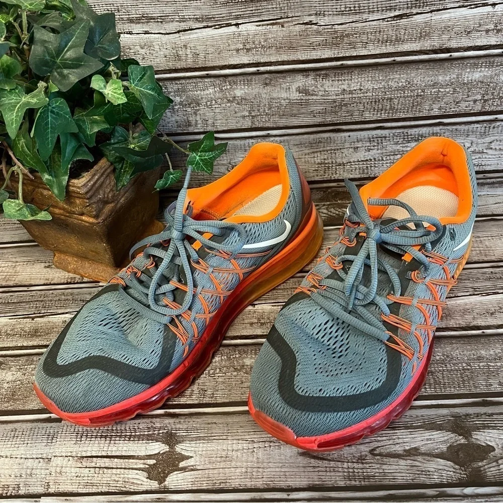 Nike AirMax Gray and Orange Running Shoe Mens Size 11